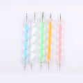 Nail Art Dotting Tool 5pcs/sets Nail Point Drill Pen Crystal Rod Two Head Screw Nail Art Brush Pen